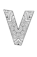 Alfabet mandala kleurplaat 22